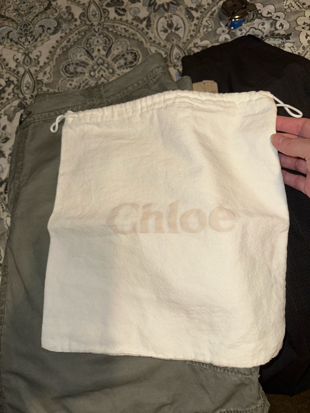 Chloé Cream Drawstring Dust Bag with Logo